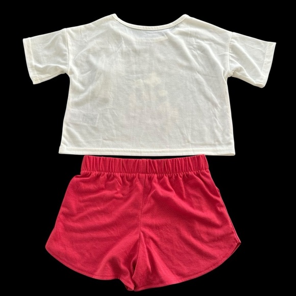 NWT Gap Kids X Disney Girls size 4 Mickey Mouse Shorts Pajama Set Disneyworld - Picture 2 of 7